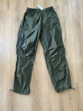 Abercrombie & Fitch Olive Green Women's Drawstring Track wind Pants